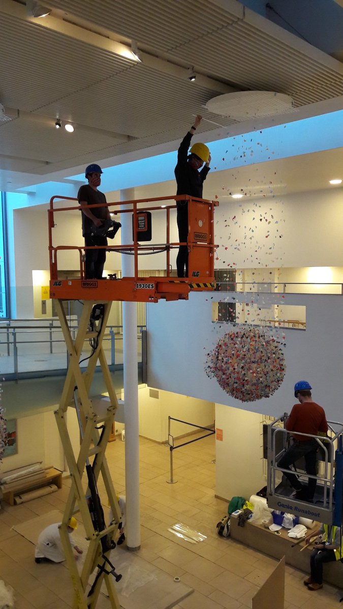 What goes up, must come down. Very carefully. Layer by layer. De-installation of Claire Morgan's beautiful installation 'As I Live and Breathe' is leaving the Horniman. Thank you <a href="/ClaireMorganStu/">Claire Morgan</a> people loved your work #envart #plasticpollution #ClimateCrisis  #HornimanMuseum