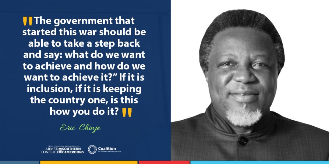 CoalitionFDN's tweet photo. “The government that started this war should be able to take a step back and say: what do we want to achieve and how do we want to achieve it?” If it is inclusion, if it is keeping the country one, is this how you do it?”-@Eric1chinje
#EndAnglophoneCrisis
#SCameroonsConference https://t.co/YMRDwE2EEd