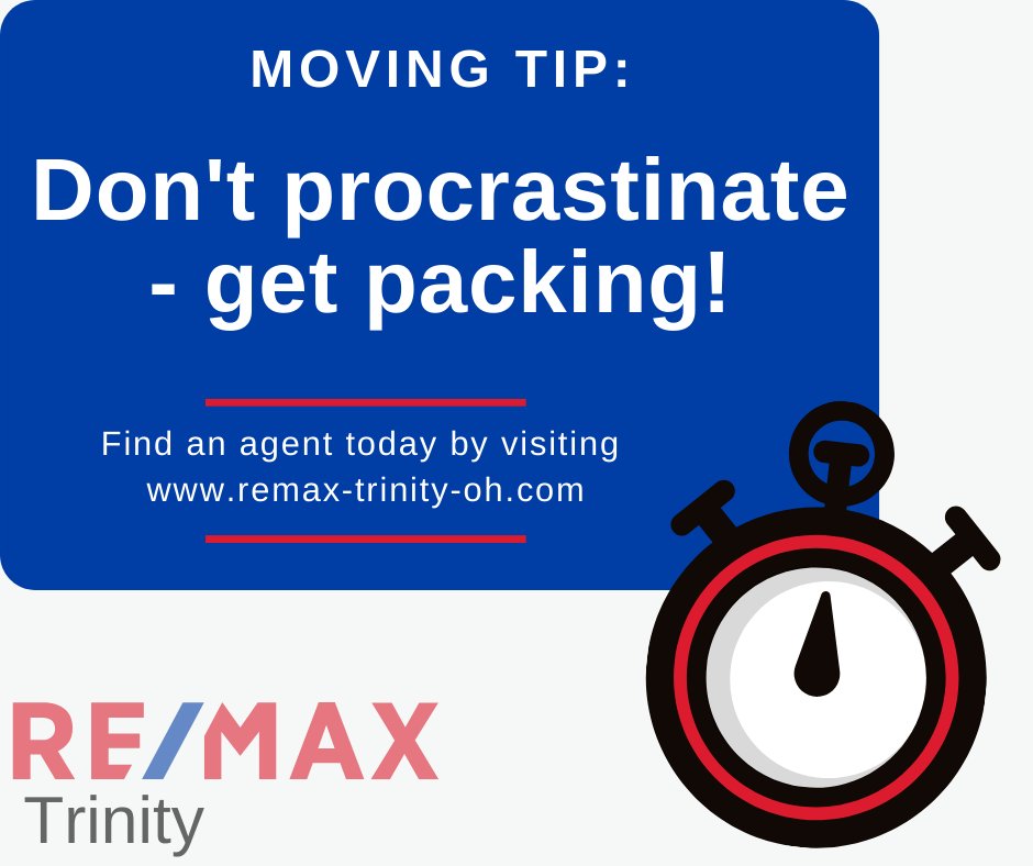 RemaxTrinityOH's tweet image. Make the packing process less daunting by setting aside 15 minutes each day to get some packing done. You'll find that small steps over time have a large impact! #mondaymovingtip