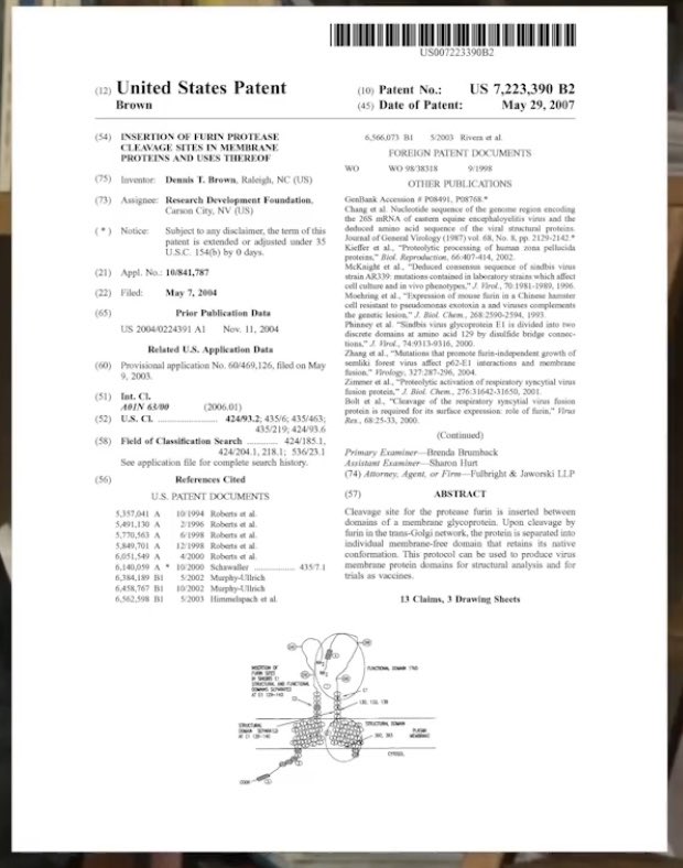 Patent for Gain of Function of SARS-CoV-2