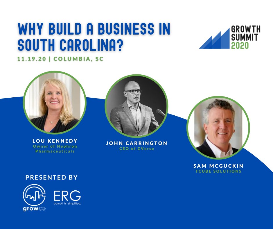 growco_cola's tweet image. Why build a business in South Carolina? Well, that is a loaded question.

These three entrepreneurs will be giving us their answers during the Growth Summit on the 19th.

growth-summit.org