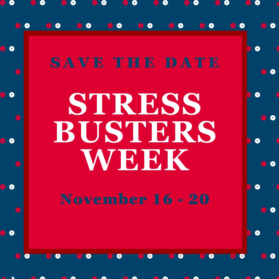 IUPUIwellness's tweet image. Check out this link for a full list of Stress Busters Week programs! Let us know in the comments which one you are looking forward to. thespot.iupui.edu/event/6062998 #JagWELL #StressBustersWeek @iupuiUSG @GPSG_IUPUI @IUPUICampusCntr