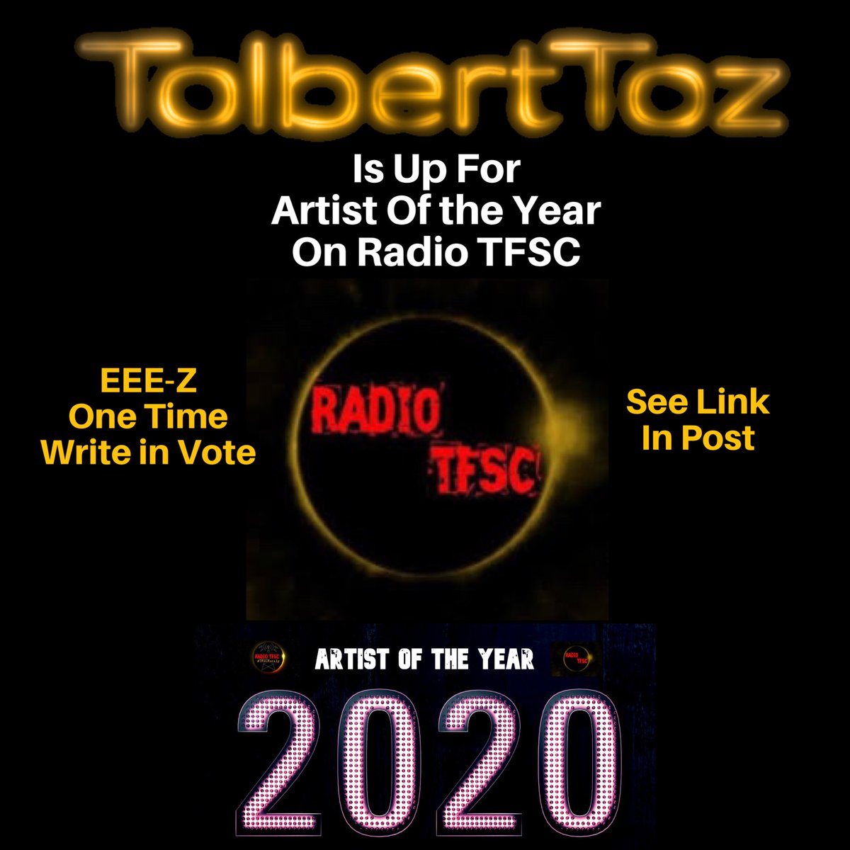 TolbertToz's tweet photo. #HeyNow 

@TolbertToz is up for #ArtistOfTheYear on @RadioTfsc ❗️
Much Thanks to Oli for keeping us #IntheMix !
  🎛 🎛
🎚🎚🎚

#EEEZ one time Write-in Vote.
👉 https://t.co/HuJIcz6KRj

#OnDemand 
👉 https://t.co/QcvHZMG6vb

🌏☮️

#MuseBoost 
#rtArtBoost 
#LGTWO 
@sitemusicpromo https://t.co/MYBbJrWAzY