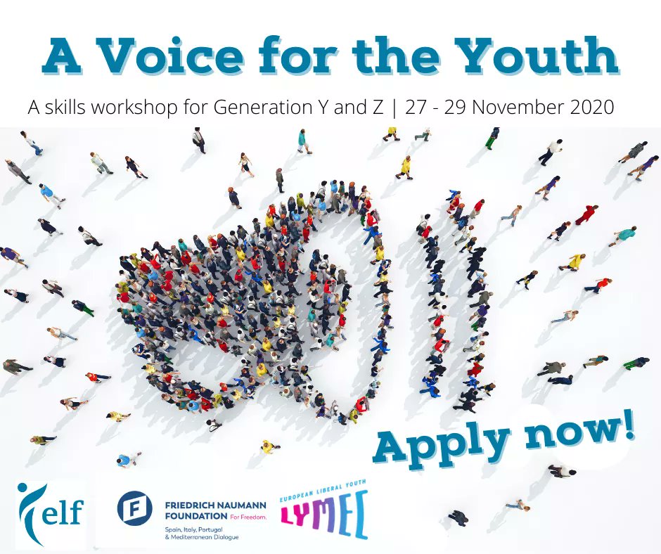 LYMEC's tweet photo. 📣 “A Voice for the Youth - How to Speak Up and Make Yourself Heard”
Who? Politically interested youth, aged 20-35
When? 27-29.11.2020, free of charge!
More information and application: https://t.co/PQrDLaY9dS
Deadline: 17.11.2020 23:59 CET
#ELFevent #freedompartners #fnfmad https://t.co/CjpkDi2MZj