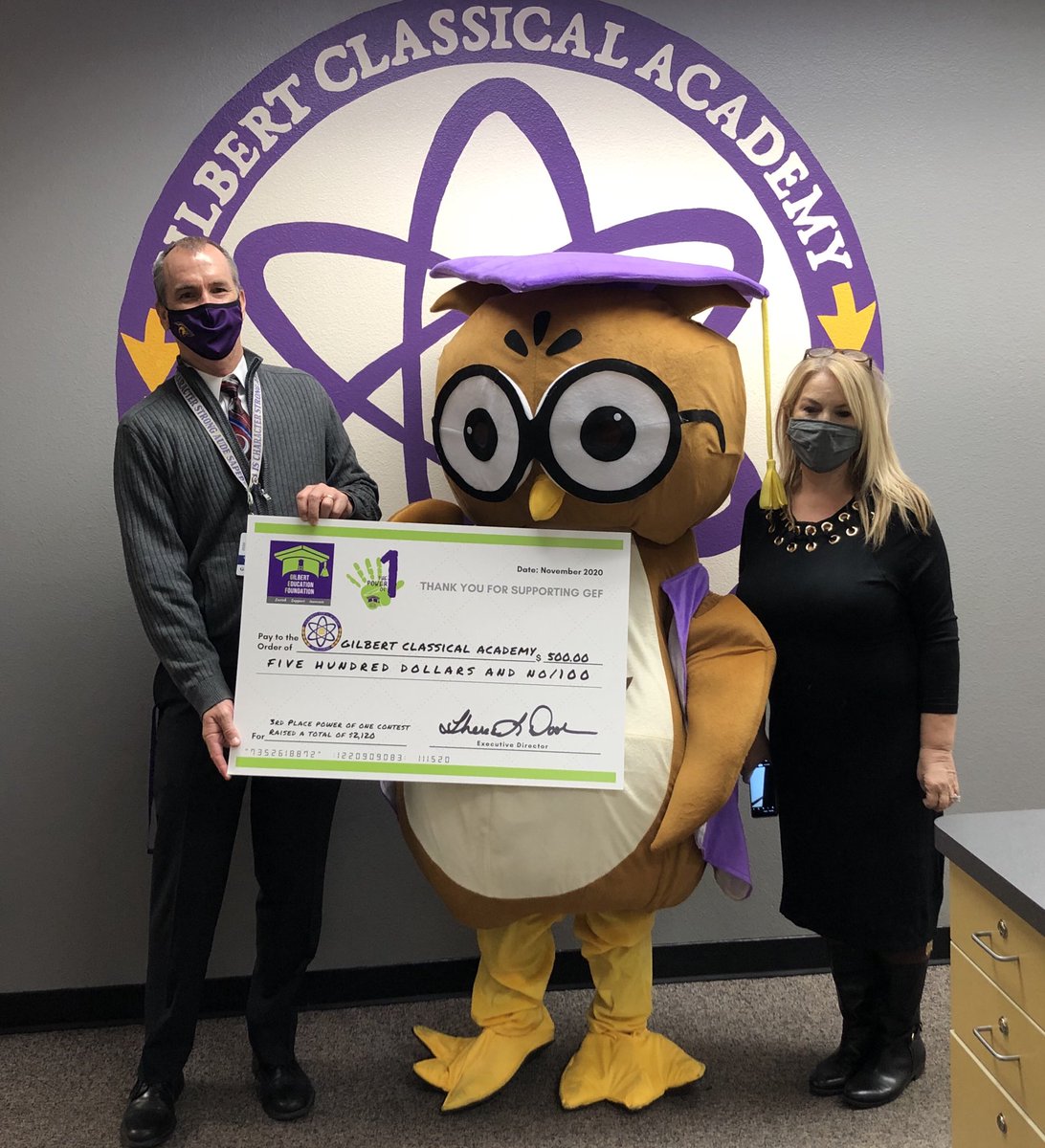 What a great start to the week! Thank you GIlbert Education Foundation for the $500 check. ⁦<a href="/GPS_District/">The Official Gilbert Public Schools District</a>⁩ ⁦<a href="/Marcietaylor14/">Marcie Taylor</a>⁩ ⁦<a href="/danhood10/">Spartans care</a>⁩