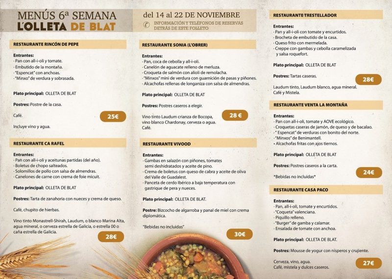 😋 El sábado 14 de noviembre comienza la VI Semana Gastronómica de la Olleta de Blat en Benimantell.
👌 Los restaurantes de la localidad proponen un menú especial en el que este plato típico es el gran protagonista.
👇
bit.ly/2Ubi7FC
#GastroGuiaAlicante2020 #gastronomía