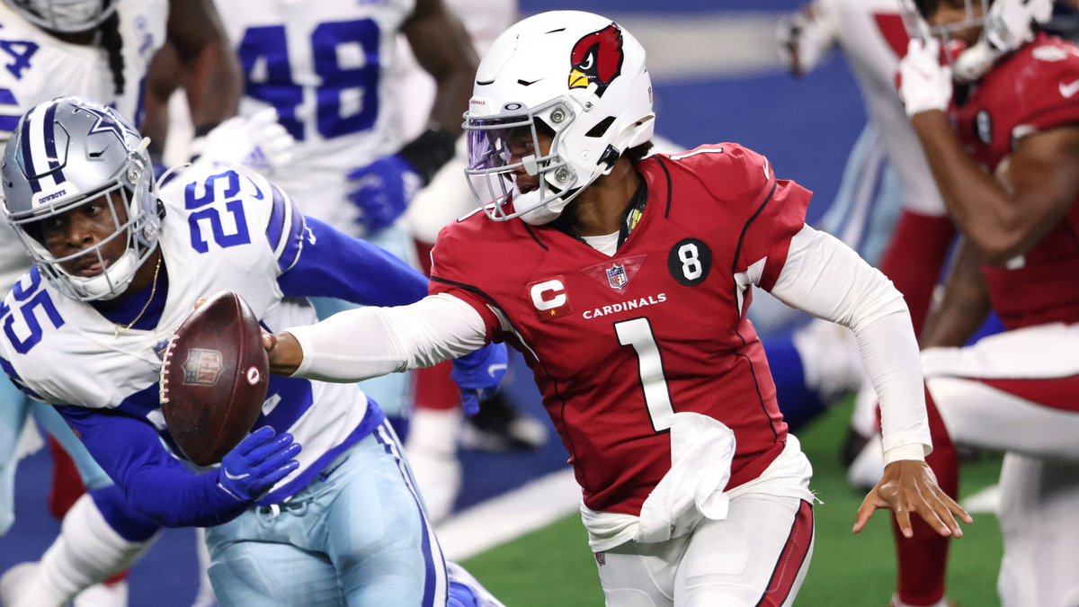 CBSSportsHQ's tweet photo. Players with at least 2,000 pass yards and 500 rush yds through 8 games of a season in NFL history: 

Kyler Murray

NOBODY else. #RedSea https://t.co/DR3Mos9WKq