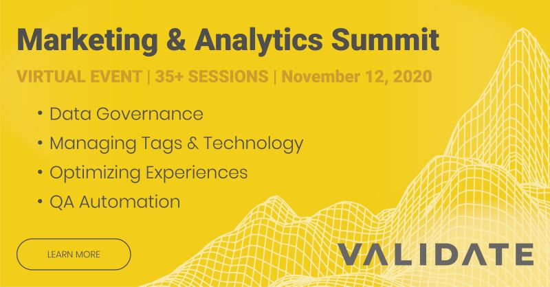 ChrisBaird's tweet photo. @ObservePoint is the Leader in Digital Data Governance! Please join our annual conference Validate on Thursday, November 12th. We've created 40+ sessions around analytics and marketing best practices. Check out the agenda and register: https://t.co/Tyw2tqrrhj
#validate20 https://t.co/Sfm48QfF9N