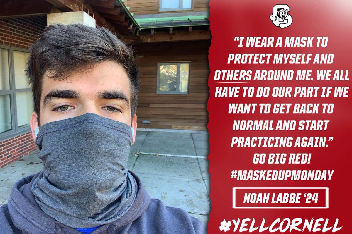 BigRed_Football's tweet photo. .@Noah_labbe 
@matt__robbert 
@Jackson_K2020 
#MaskedUpMondays 😷😷🐻🌿‼️
#YellCornell ⚪️🔴 https://t.co/UPRZkwc9cc