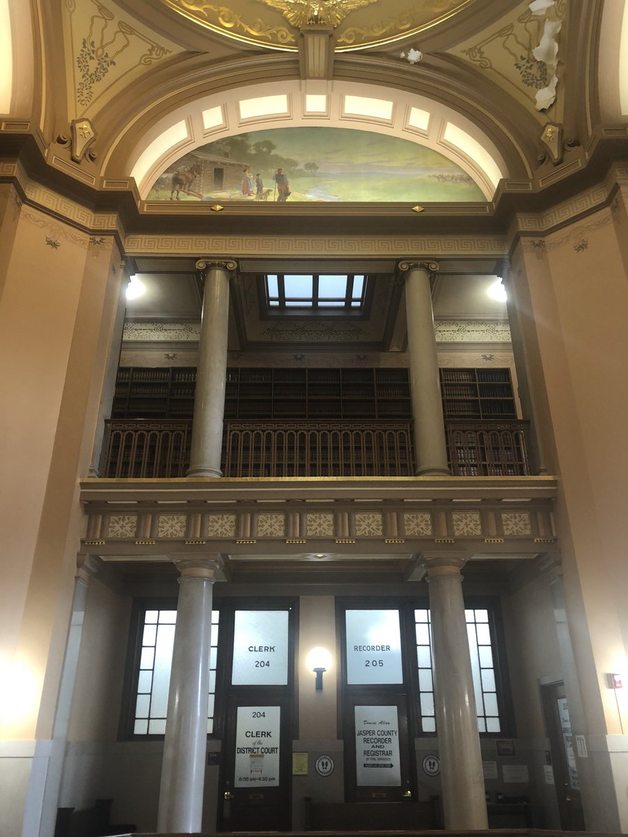 Hi from the (beautiful) Jasper County Courthouse where the auditor’s office is doing a hand audit of the votes from the Clear Creek Poweshiek precinct.A human error during the data entry process was detected in this precinct (not a mechanical issue at polling place)  #IA02