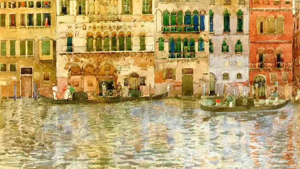 Maurice Prendergast Venetian Palaces on The Grand Canal #landscape #painting #art