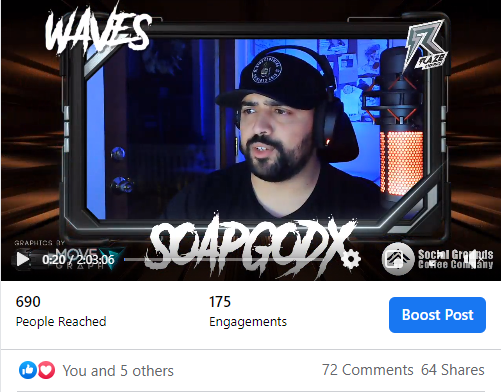 ___JABON___'s tweet photo. SOAP YOU WONT GROW IF YOU GO TO @FacebookGaming 

SOAP: HOLD MY PHONE!

#WAVES 

#MOTIVATED 

#FACEBOOKGAMING 

NEVER COUNT ME OUT!

#ORGANICREACH https://t.co/7MBb7uPfle
