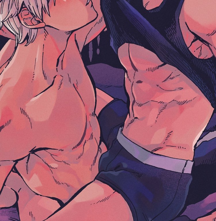 雄っぱい「原稿中で上げる絵もないからこの間いい雄っぱいの日だったし筋肉お裾分け 」|佑のイラスト
