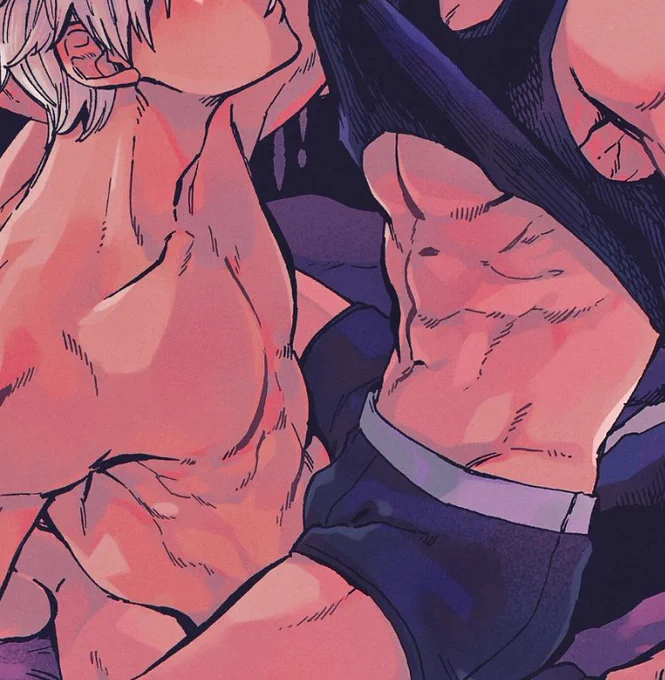 原稿中で上げる絵もないからこの間いい雄っぱいの日だったし筋肉お裾分け 