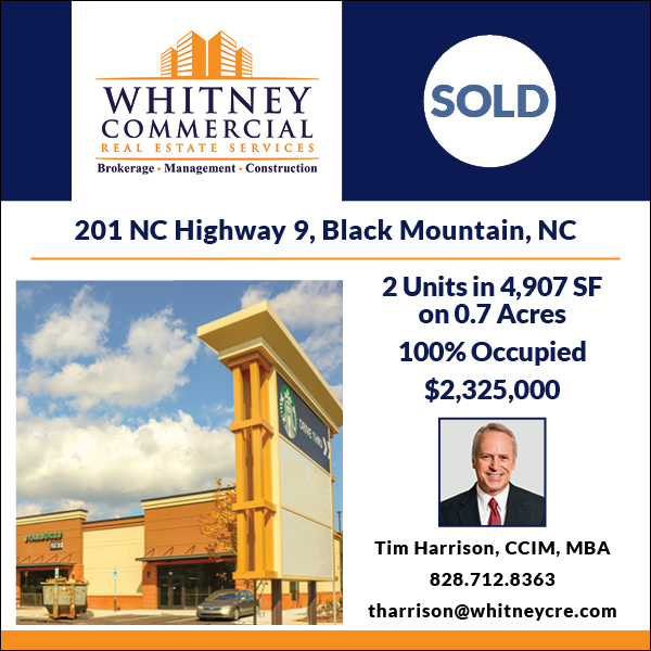 WhitneyCRE's tweet photo. Congratulations to Broker Tim Harrison on a recent sold transaction in Black Mountain, NC.
Contact Tim any time about commercial real estate, and see more on the web:
https://t.co/3rXd2VElPI
#whitneycre #wcre #cre #retail #investment #sold #wnc https://t.co/AzCqmf1UZ0