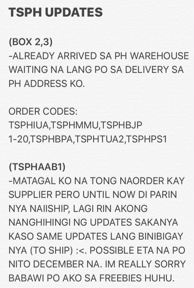 Teudoongiekshop's tweet photo. TSPH UPDATES as of november 9
#TSPHUPDATES THANK YOU! KEEPSAFE AND GODBLESS ❤️
(sa lahat po ng questions/inquiries mamaya po uling maga need na po matulog ngayon may online class pa po ako bukas hehe😅thank you!) https://t.co/hofKaSGmw6