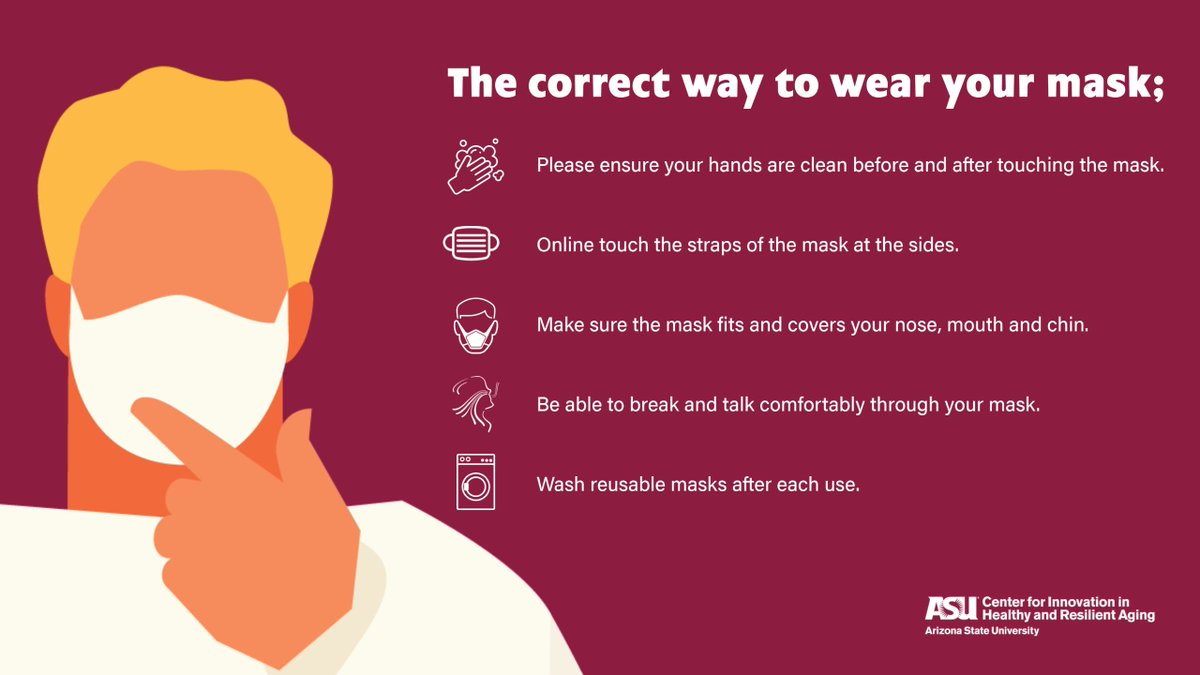 ASU_CIHRA's tweet image. Are you wearing your mask the right way? 
#cdcguidelines #COVID19 #gerotwitter #edson #cihra