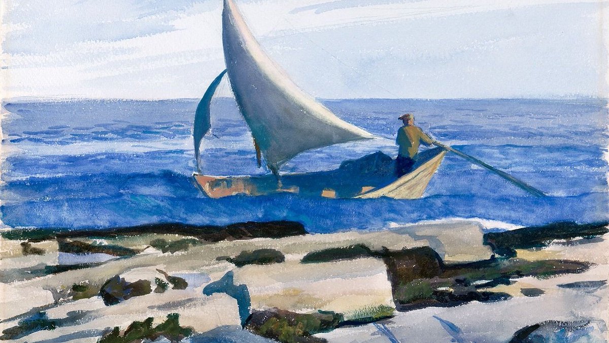 Edward Hopper The Dory Boat #seascape #painting #art