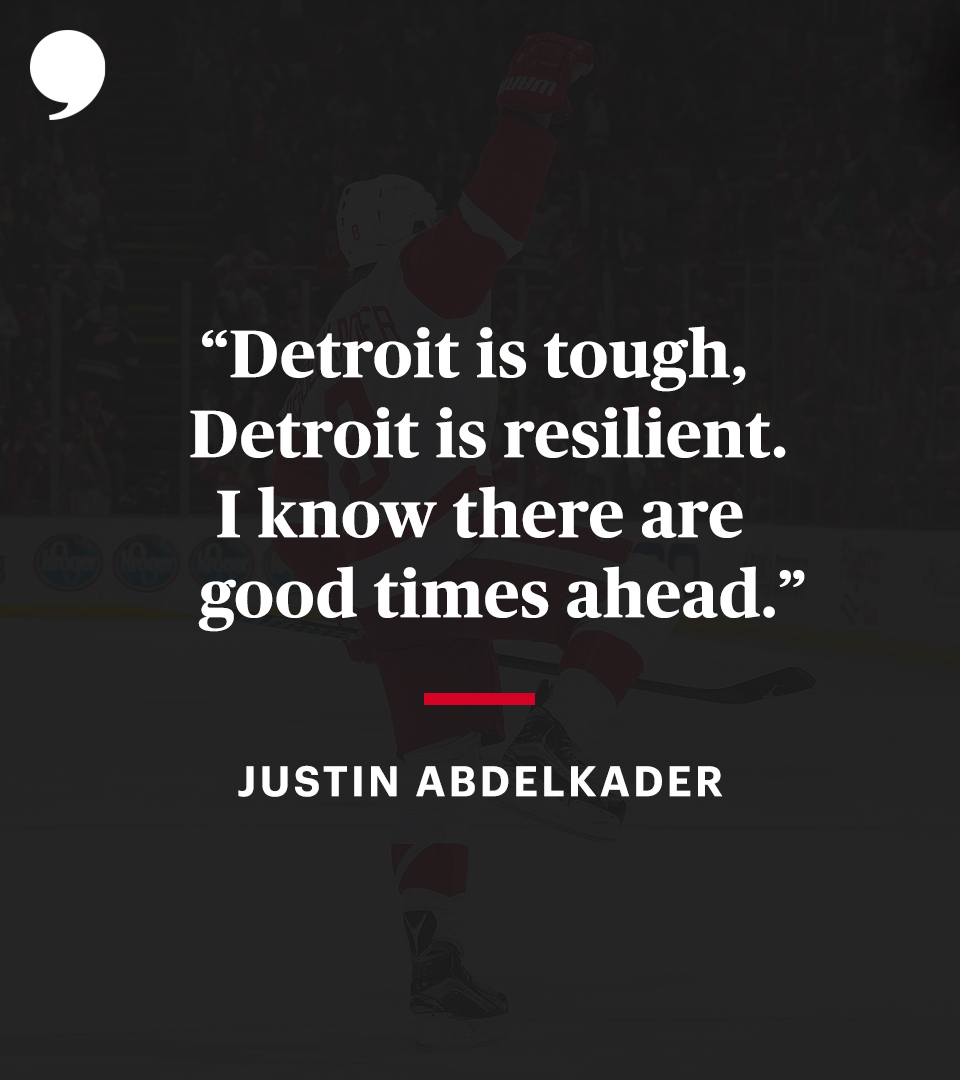 PlayersTribune's tweet photo. As @justinabss says goodbye to Detroit, he has one last message for @DetroitRedWings fans.

📝: https://t.co/psCH5I8xpi https://t.co/z5b5VsJoZT
