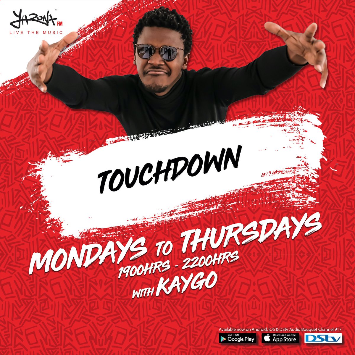 yaronafm's tweet photo. It's a Touchdown! @callmekaygo is cruising with you on a Monday evening. He's breaking down the #SONA2020. TUNE IN! @Hai Chang DJ has you moving on the #TouchDownMix 🔥
📢Give him a shout!!
📲Whatsapp: +267 74751545
📲SMS : 16106
🖥 DStv Channel 917 https://t.co/8mxeRsMxyF