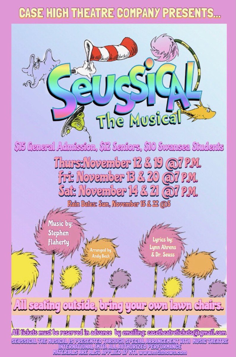 Neil Jeronimo (@mrjeronimo_case) on Twitter photo Reserve your ticket to come see ISABELLA MANCHESTER as MAYZIE in SEUSSICAL THE MUSICAL! #CasePride
Email: CaseTheatreTickets@gmail.com Reserve your ticket to come see ISABELLA MANCHESTER as MAYZIE in SEUSSICAL THE MUSICAL! #CasePride
Email: CaseTheatreTickets@gmail.com