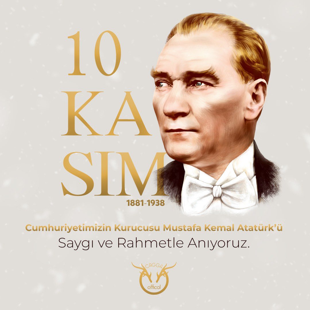 cagga61's tweet photo. "Türk milletinin büyük kahramanı Gazi Mustafa Kemal Atatürk'ü vefatının 82. yıl dönümünde "
Minnetle,
Saygıyla, 
Sevgiyle, 
Özlemle anıyoruz."
Ruhun şad olsun. 
#10Kasım #atatürk https://t.co/XHcId3lpl8