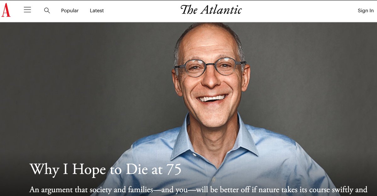 Biden announced that his coronavirus task force would include Dr. Ezekiel Emanuel, In a 2014 essay in The Atlantic, Emanuel, explained why he hoped to die at age 75, and why he finds the idea of living past that date to be morally problematic. https://bit.ly/3eSZoIN&nbsp;