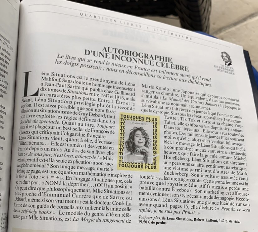 Orlanneg's tweet photo. Merci à Frédéric Beigbeder de nous rappeler que la réussite en France est mal vue. Quand la jalousie se met à parler, taisons-nous.Rappelons-nous que «l’amour dure trois ans» est un roman psychologique de bas étage et non un «à la recherche du temps perdu» 
Bravo @lenasituations https://t.co/uPLNlajVEd