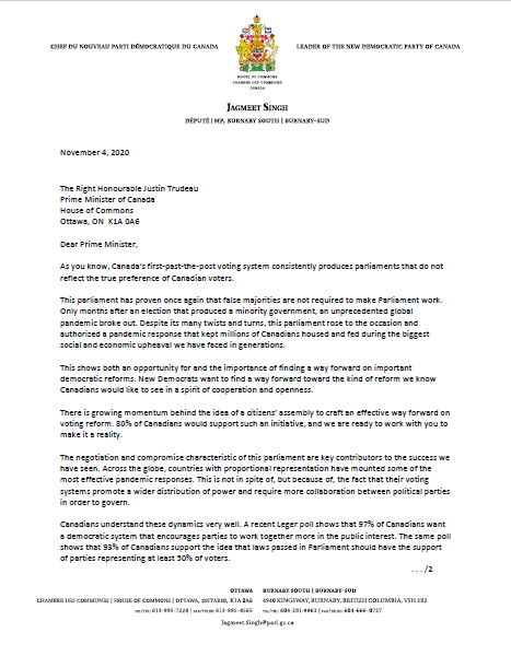 Daniel_Blaikie's tweet photo. Collaboration in #parl43 has produced a better response than if #LPC had been left to their own devices. It should be the rule, not the exception. That’s why @thejagmeetsingh wrote to #PMJT. https://t.co/vZXnJHBQGh
#ERRE #cdnpoli #electoralreform https://t.co/FnhT2SywKg