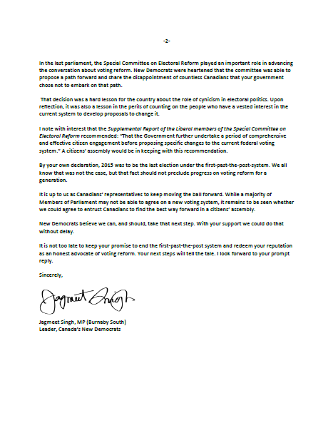 Daniel_Blaikie's tweet photo. Collaboration in #parl43 has produced a better response than if #LPC had been left to their own devices. It should be the rule, not the exception. That’s why @thejagmeetsingh wrote to #PMJT. https://t.co/vZXnJHBQGh
#ERRE #cdnpoli #electoralreform https://t.co/FnhT2SywKg