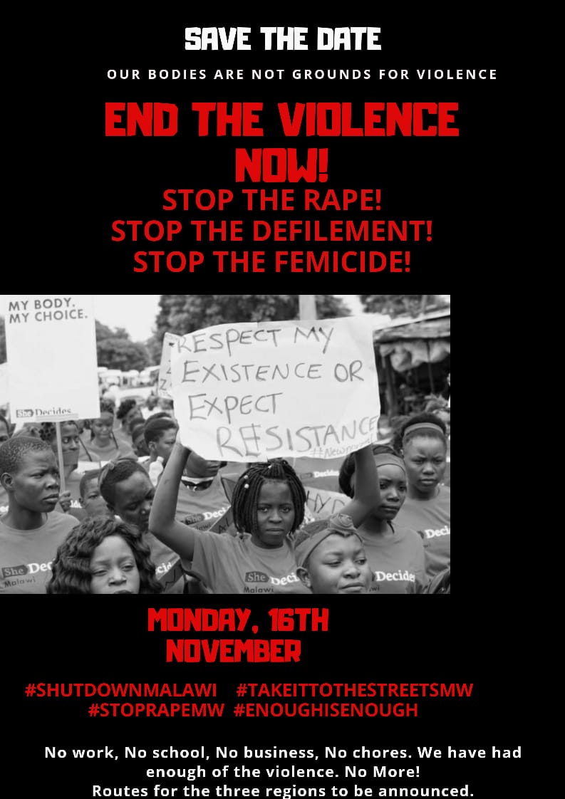 MWfeminists's tweet photo. Calling all women! Take a stance as a unified force across professions, race, age, rural, urban etc. We demand decisive by relevant authorities Now!  Our babies, girls and fellow women cannot continue to suffer while we remain silent.
Join the Movement against Rape https://t.co/ZRfiCRQk4Q