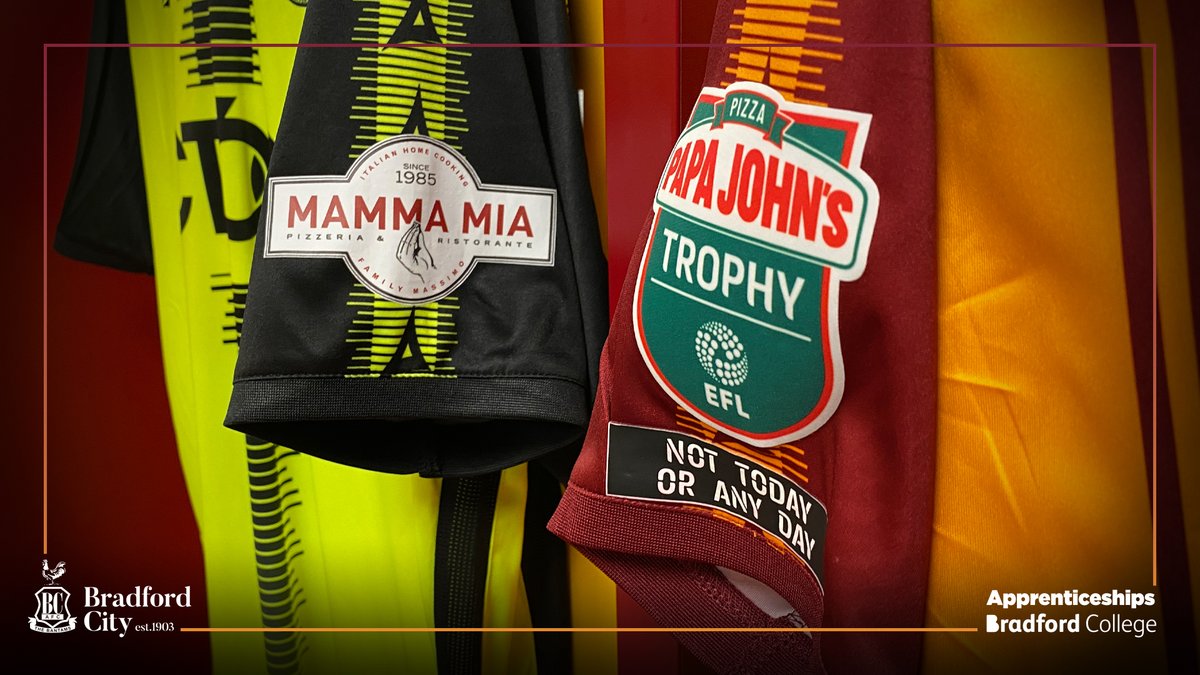 Bradford City AFC (@officialbantams) on Twitter photo š¤ | A warm welcome to <a href="/PapaJohnsUK/">Papa Johns UK</a>, who will debut on our <a href="/PapaJohnsTrophy/">.</a> shirts, in tomorrow's visit of <a href="/OfficialOAFC/">(P) Oldham Athletic</a>...
š | An even warmer welcome, though, to the best pizza chefs in town - <a href="/italianbradford/">Mamma Mia Bradford</a> - who also appear in #PapaJohnsTrophy action!
#BCAFC | #CityForAll š¤ | A warm welcome to <a href="/PapaJohnsUK/">Papa Johns UK</a>, who will debut on our <a href="/PapaJohnsTrophy/">.</a> shirts, in tomorrow's visit of <a href="/OfficialOAFC/">(P) Oldham Athletic</a>...
š | An even warmer welcome, though, to the best pizza chefs in town - <a href="/italianbradford/">Mamma Mia Bradford</a> - who also appear in #PapaJohnsTrophy action!
#BCAFC | #CityForAll