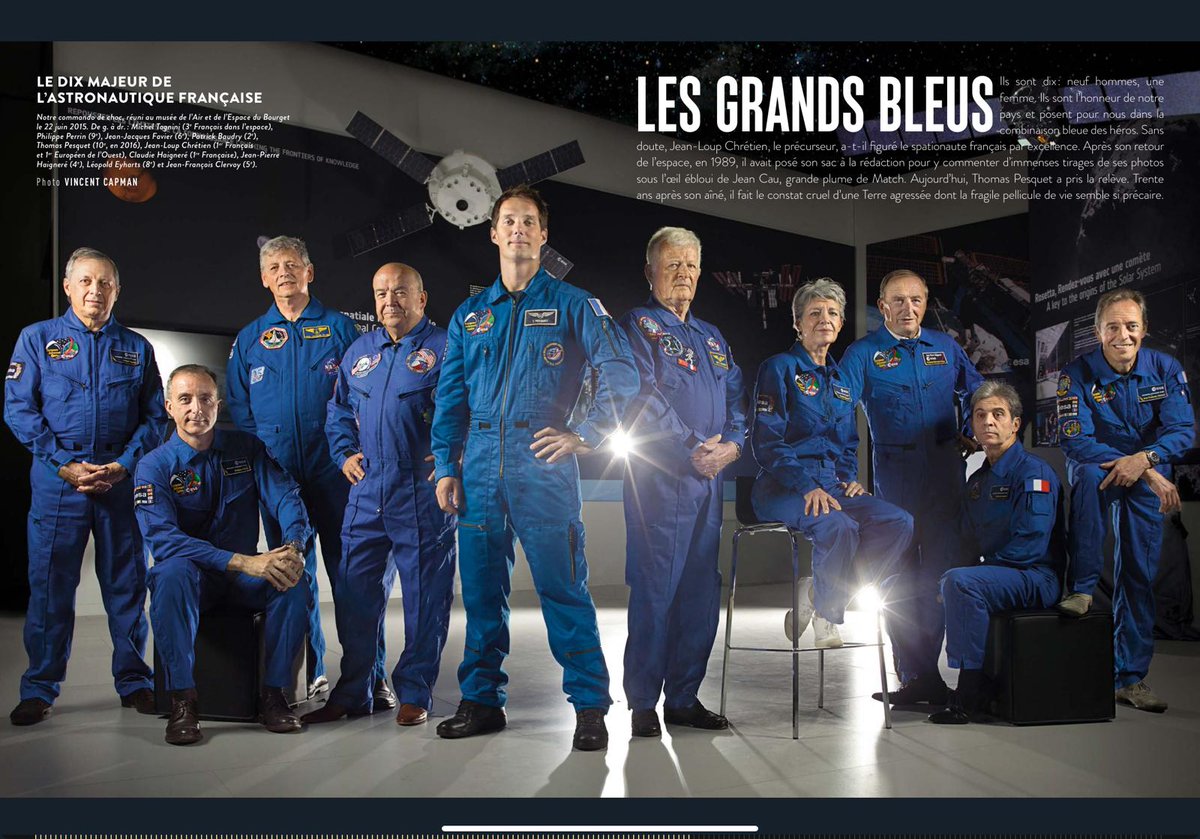 Thom_astro's tweet photo. All the French astronauts in one picture, taken in 2015 for @ParisMatch. Organising to get us all together at the same time was not trivial. 👩‍🚀👨‍🚀🇫🇷 https://t.co/ZKnS1uyQ6W