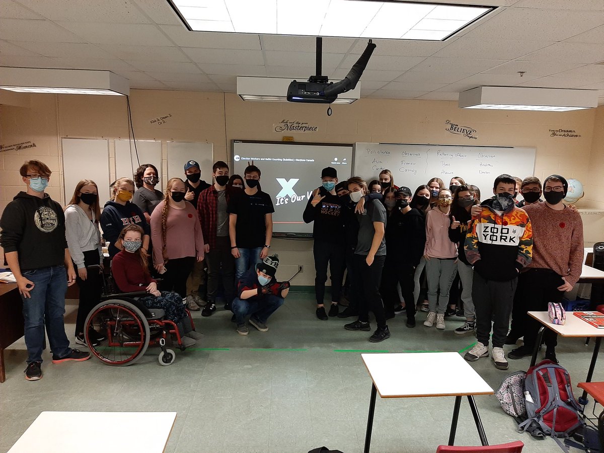 bbillardmar's tweet photo. Students getting their "democracy" on with a mock vote in socials 1201 @hthtigers https://t.co/taDVNyWJKH