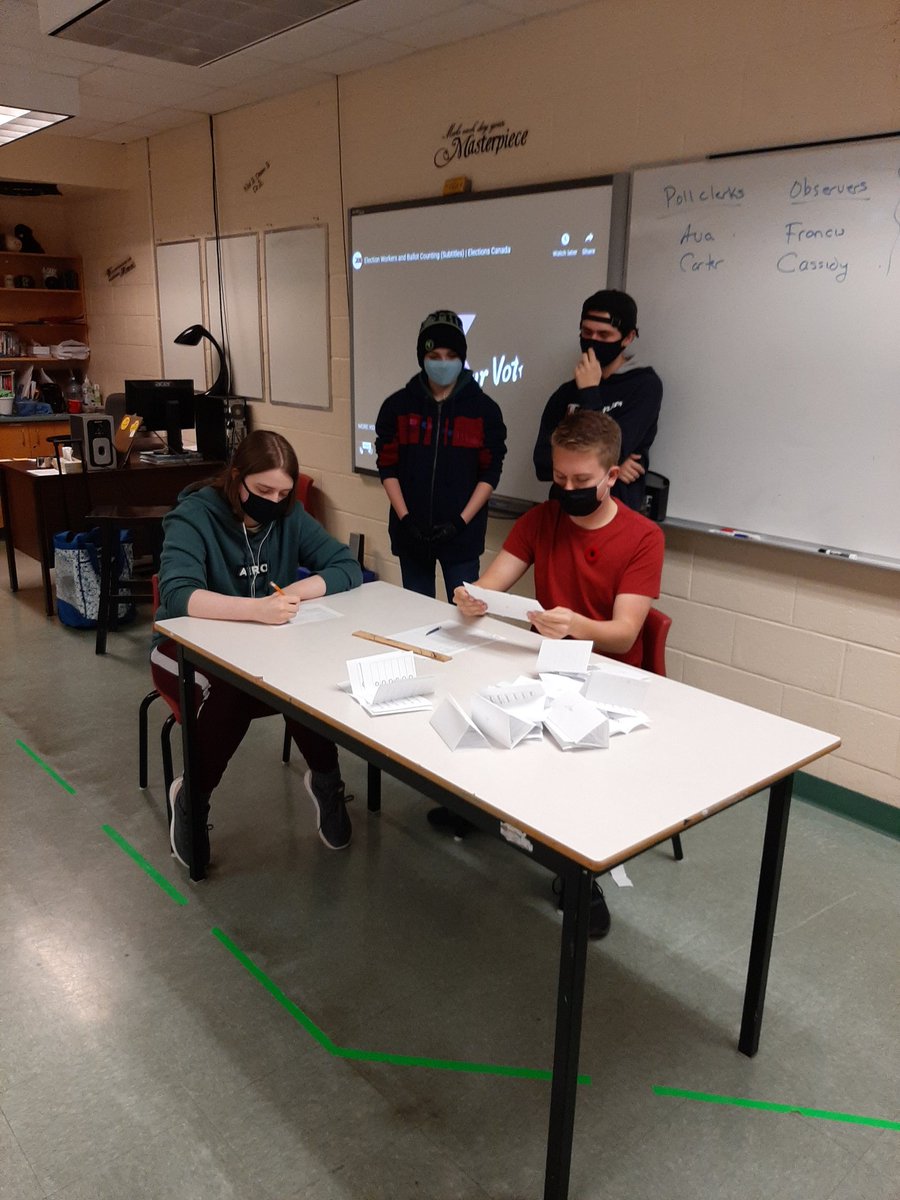 bbillardmar's tweet photo. Students getting their "democracy" on with a mock vote in socials 1201 @hthtigers https://t.co/taDVNyWJKH