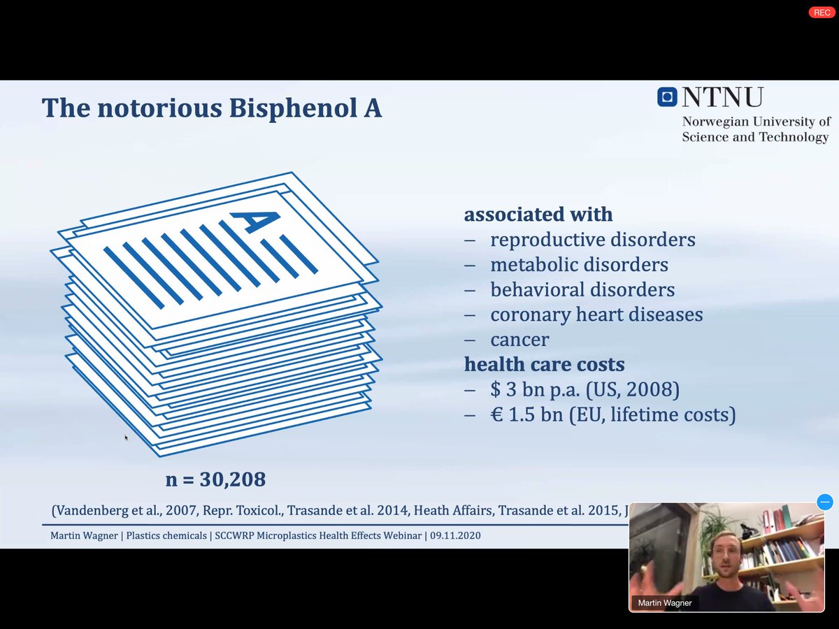 #BisphenolA causes ~$3 billion/year in healthcare costs to the US due to obesity.
Learn about the notorious #BPA and other plastic-associated chemicals from @martiwag in this webinar!

#plasticPollution #EndocrineDisruptors #Toxicology