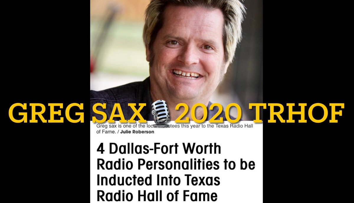 GregSax's tweet image. *THANK YOU DOESN’T SEEM TO BE ENOUGH!

🎙 Saturday was a benchmark in my life as I was inducted into the #Texas #Radio #HallOfFame #ClassOf2020

I’m truly Blessed-N-Honored. THX from bottom of my heart! 
I LOVE YOU ALL! Please enjoy the video. 🙏 ❤️

🎥: youtu.be/T4uVFhAPN94