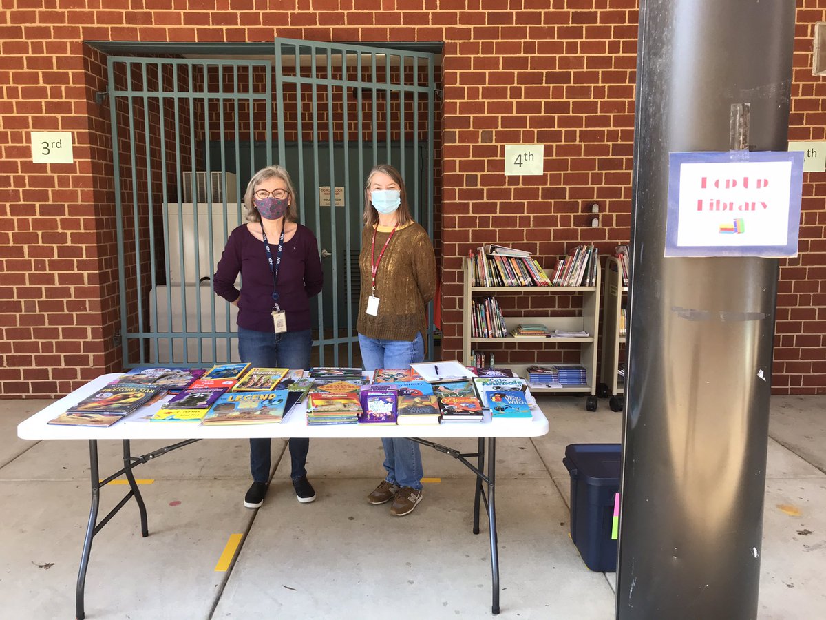 principal_aps's tweet photo. Our pop-up library is very popular @RandolphStars @LibraryRandolph Thanks, Ms. Peabody and Ms. Fleming for your hard work! https://t.co/axlLsT6MRs