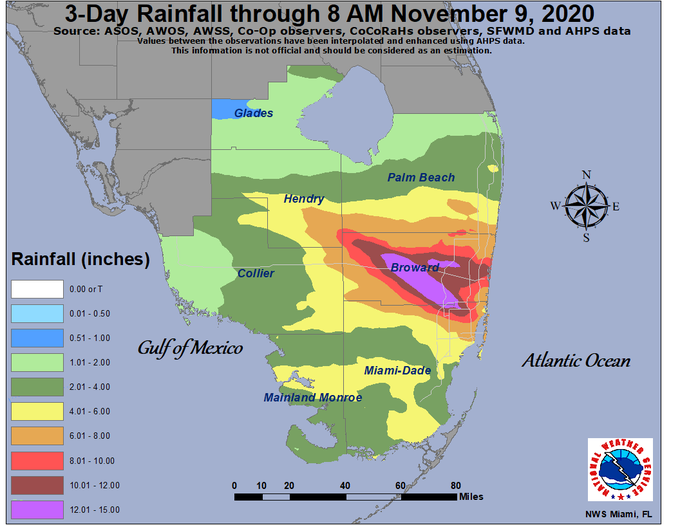 Inundaciones en Miami-Dade y Broward debido al paso de Eta