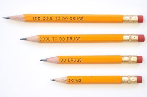 Recalled pencils from a 90’s anti drug campaign