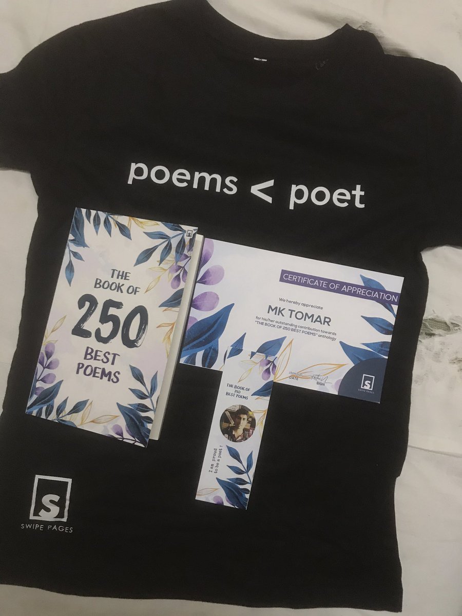 MK_Tomar's tweet photo. Finally! Got my hands on my published #book - #anthology - #thebookof250bestpoems by @swipepages ❤️
I am a co-author/poet on this amazing collection comprised of many outstanding poems.
———
#anthology 
#swipepages 
#swipepagespublication 
#bookof250bestpoems
#book 
#poetry https://t.co/ZhkX2p5m7H