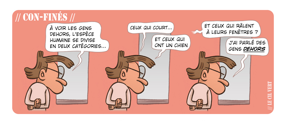 lecilvert's tweet photo. Confinés un jour de plus... #confinement #jogging #chien #BD https://t.co/Ze3cIuZZIH