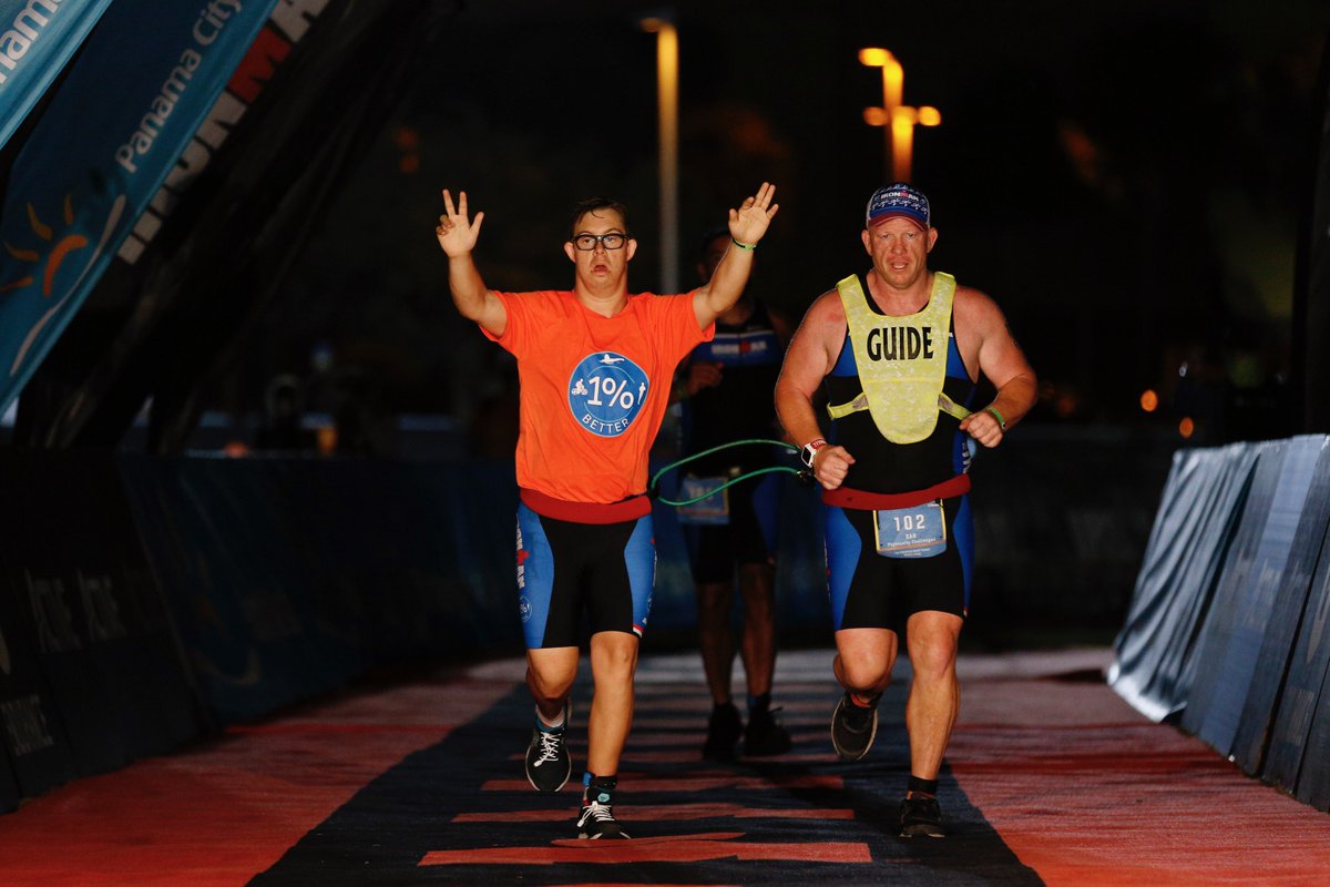 FOS's tweet photo. Chris Nikic became the first person with Down Syndrome to complete an Ironman Triathlon.

The 21-year-old swam 2.4 miles, cycled 112 miles and ran 26.2 miles on Nov. 7 at the Ironman Florida race is Panama City Beach. https://t.co/fmlj9lSo7o