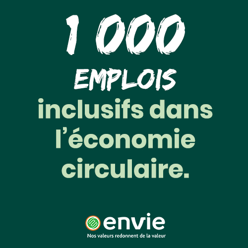 [Fonds de Développement de l’Inclusion (FDI) Rebond] 
La Fédération ENVIE a déposé une consolidation révélant la création de 1 000 emplois au sein de ses structures. 
💭 1 000 emplois locaux pour une économie circulaire, 1 000 emplois d’inclusion pour un développement durable !