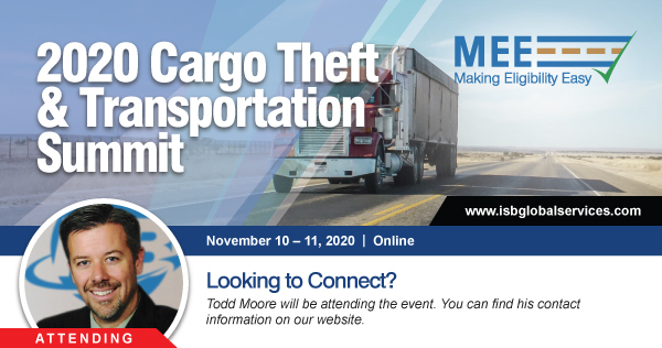 ISBGlobal_S's tweet photo. Tomorrow we will be attending the 2020 Cargo Theft &amp; Transportation Summit! Learn more about what we do at: https://t.co/WoCnXgOt6q 

#CargoTheft #SupplyChain #SupplyChainSecurity #Trucking #ISB https://t.co/CzF0knYkZ2