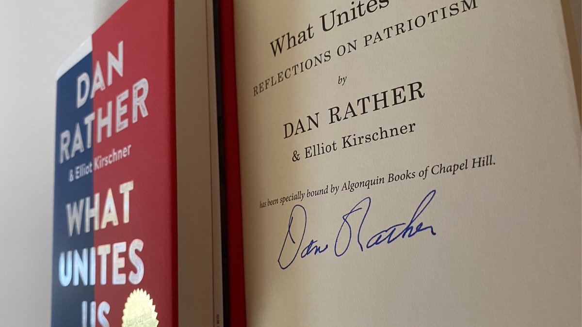 Algonquin Books (@algonquinbooks) on Twitter photo Hi, <a href="/DanRather/">Dan Rather</a>! Ready to kick off Day 1 of our #giveaway of autographed hardcovers of #WhatUnitesUs? We're giving away one today. Retweet this by 11:59pm ET 11/9/20 to enter for a chance to win. Winner randomly selected. US only, age: 18+. RULES: ow.ly/3Ebj50CdUP7 Hi, <a href="/DanRather/">Dan Rather</a>! Ready to kick off Day 1 of our #giveaway of autographed hardcovers of #WhatUnitesUs? We're giving away one today. Retweet this by 11:59pm ET 11/9/20 to enter for a chance to win. Winner randomly selected. US only, age: 18+. RULES: ow.ly/3Ebj50CdUP7