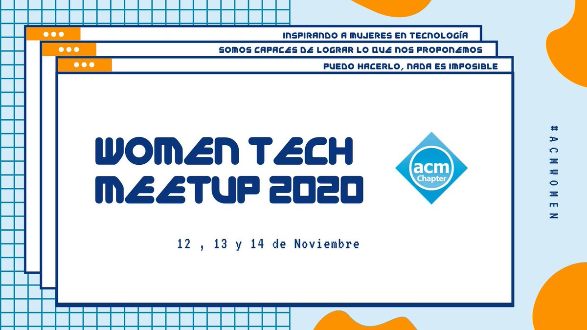 FemDevsPeru's tweet photo. Este 12, 13 y 14 de Noviembre no se pierdan el #WomenTechMeetUp 2020 organizado por UC ACM Student Chapter. Habrán varias charlas y talleres incluyendo el taller "Creando mi primer videojuego" por nuestra co-fundadora Anaís Tello.
Inscripciones: https://t.co/zMYKezjRM8 https://t.co/bUQjOvI4l9