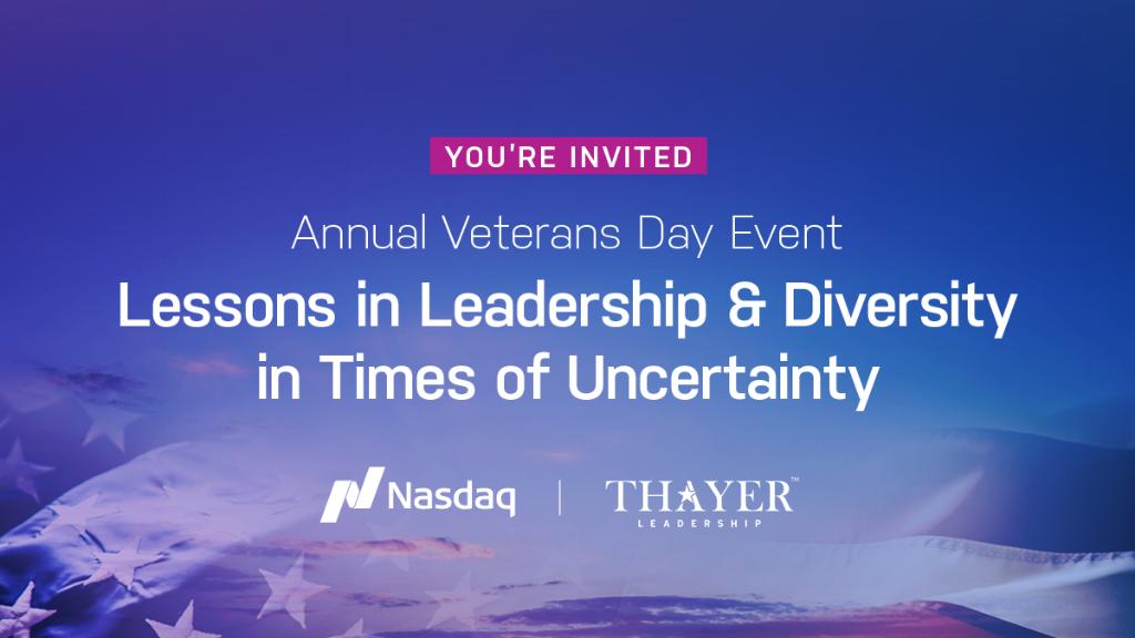 NasdaqExchange's tweet photo. Join @Nasdaq and @ThayerWestPoint for the 8th Annual Veterans Day event on November 11 at 11:30 AM ET. Mike Krzyzewski, Head Coach of Men's Basketball at @DukeU, will be there to discuss how to lead and motivate teams through challenges.

Register here: https://t.co/vDCe0hEPSu https://t.co/RAQnFhV3Nl