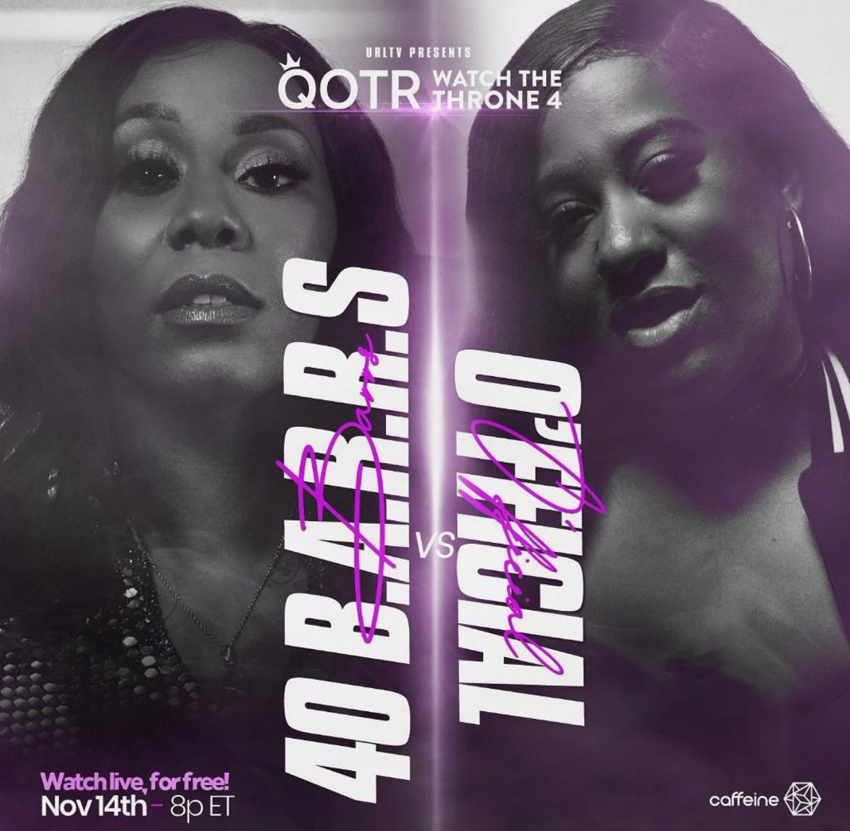 bookeytoocleva's tweet photo. WATCH @OfficialRealRap &amp; @40BARRSBOSTON THIS SATURDAY LIVE ON @caffeine #officalrealrap #caffeinetv #URL #QueenOfTheRing https://t.co/fPZsqXNrvk