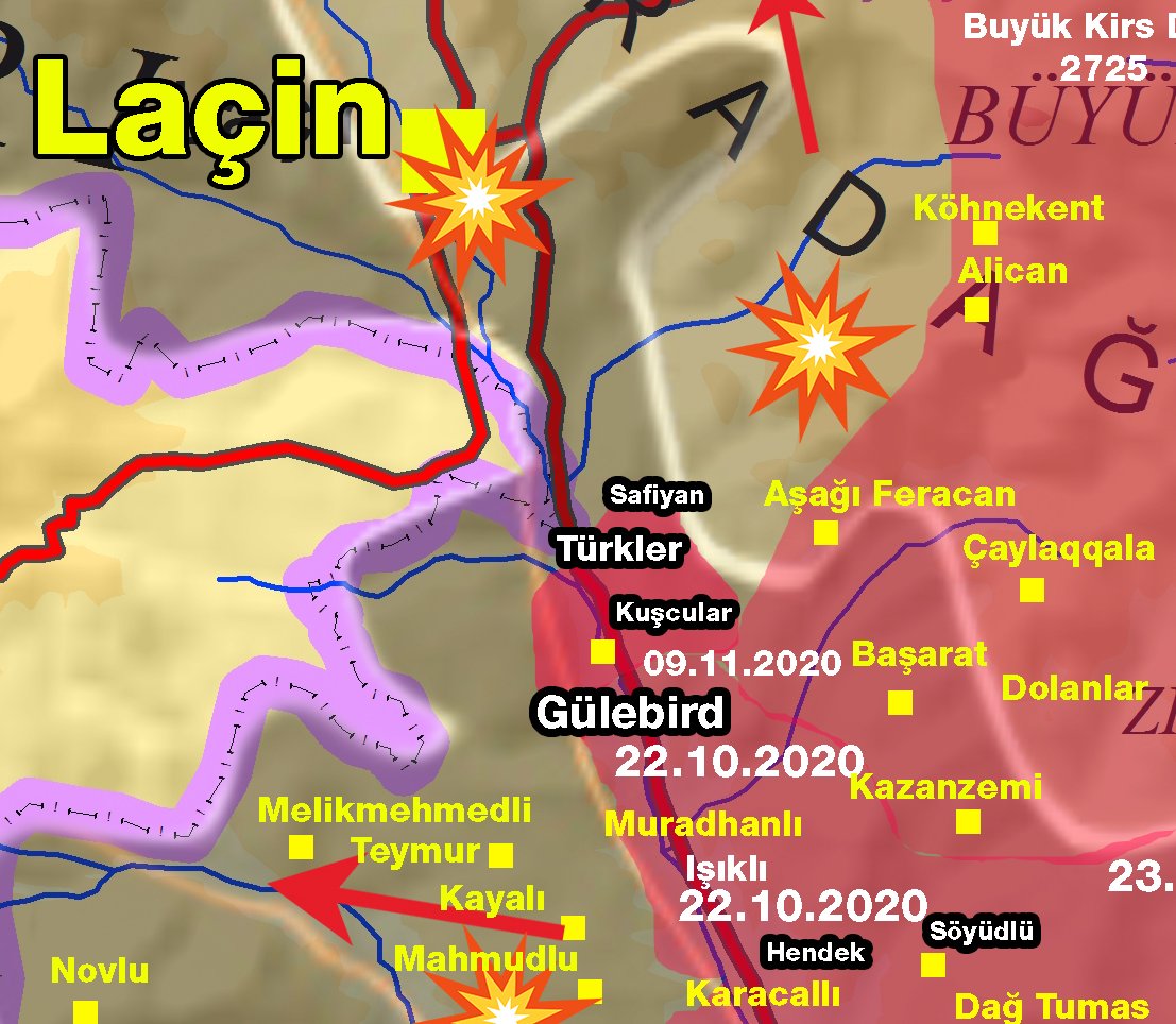 Birlikmedia's tweet photo. Azerbaycan Ermenistan Karabağ Savaşı
Son Durum Haritası (GÜNCEL)
09.11.2020
#Azerbajian #Armenia #Azərbaycan
#Map #Armymap #Harita #HOCALI #hankendi #army #şuşa #Shusha #hocalı #zengilan #fuzuli #army #aliyev #tabriz #baku https://t.co/ucmLwNLB2L